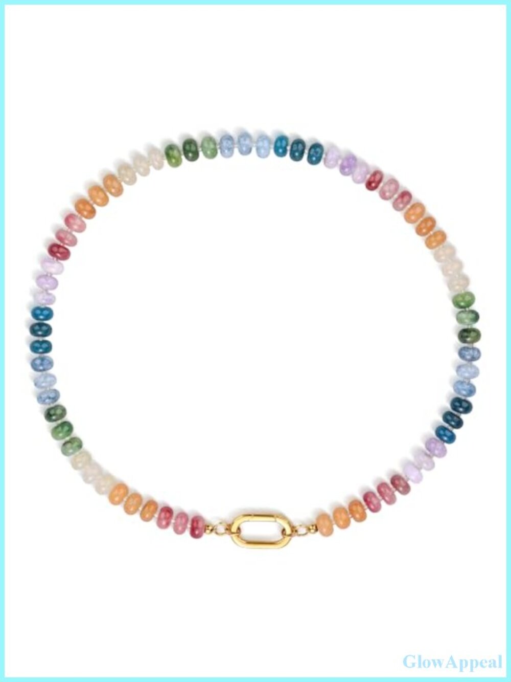 SAMYA Beaded Choker Necklace 18" Fixed Length Dyed Jade Stone with Stainless